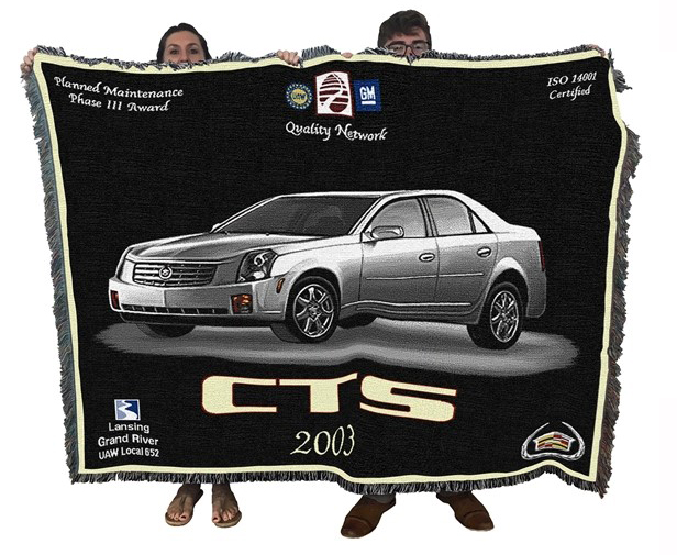 woven blanket featuring Cadillac CTS car