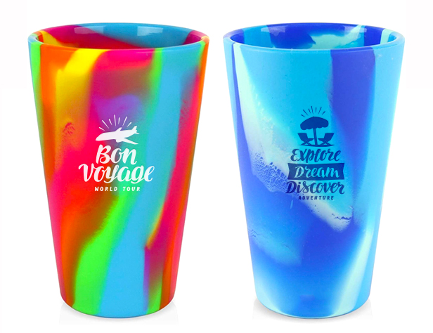 colorful silicone pint cups