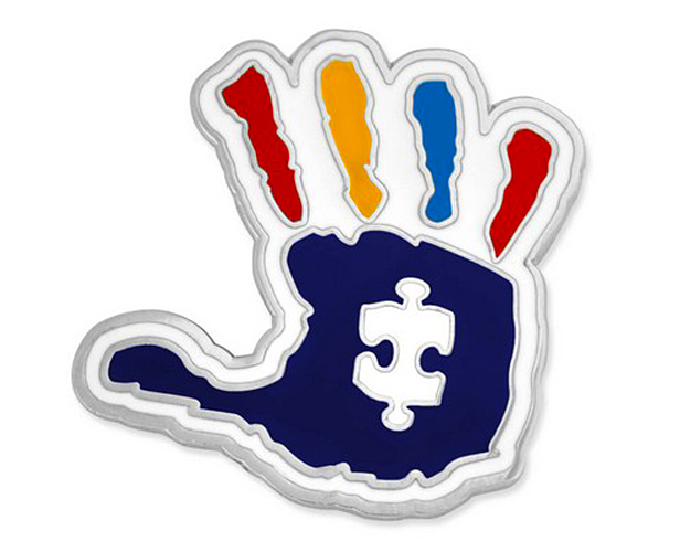 autism handprint pin