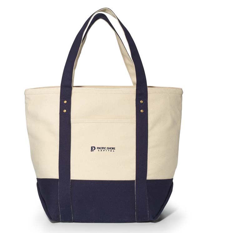 The seaside zippered cotton tote