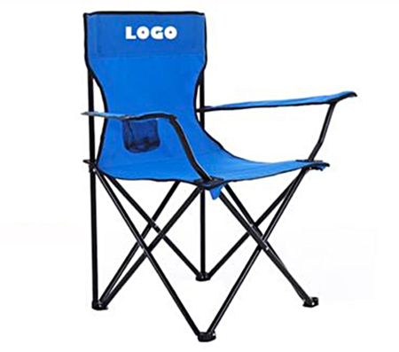 blue folding camp chair