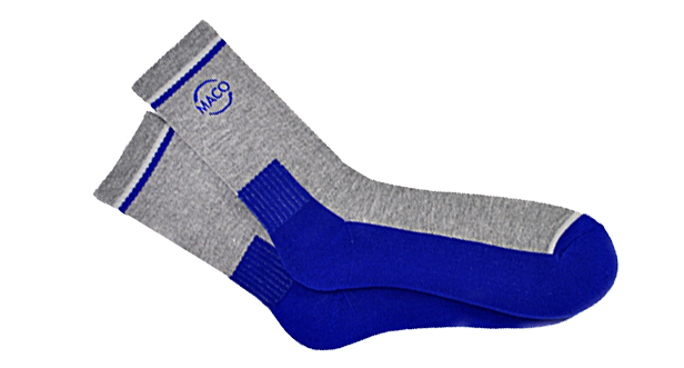 blue and gray crew socks