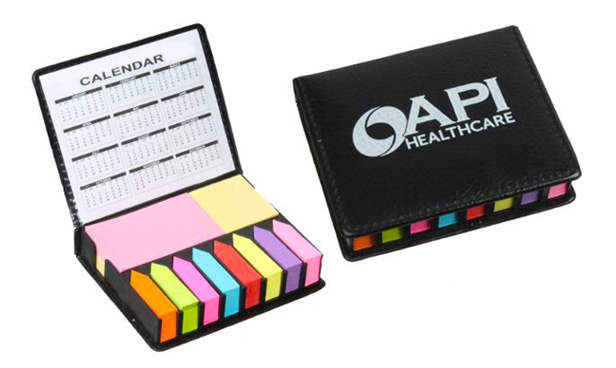 calendar with case and assorted color sticky tabs