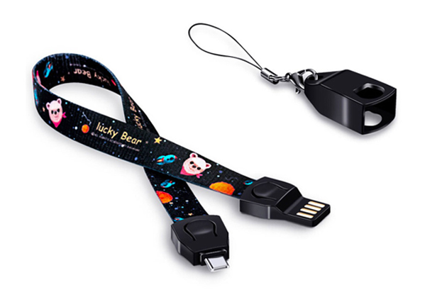 mobile phone lanyard charging and data cable