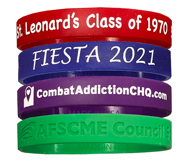 silicone wristbands, assorted colors