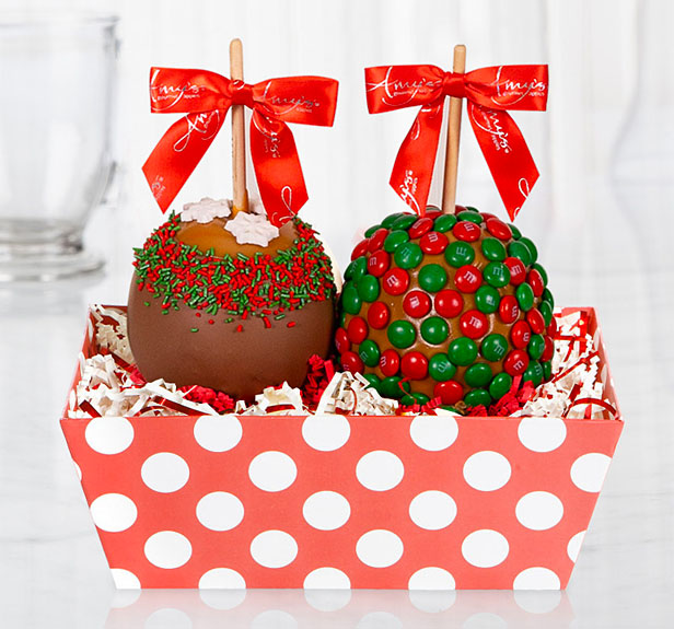 candy apples in polka dot box