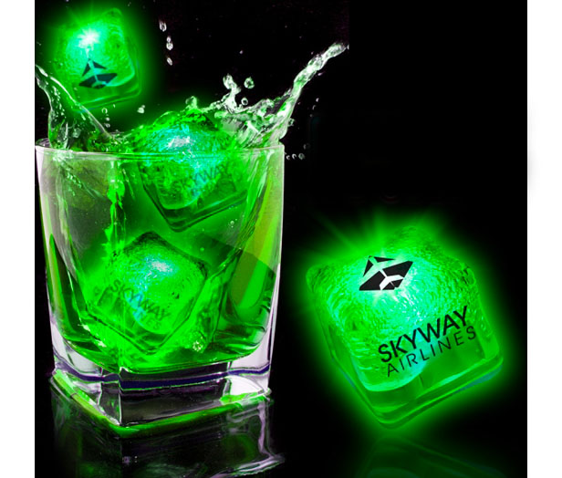 lighted ice cubes