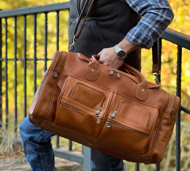 leather executive duffel bag