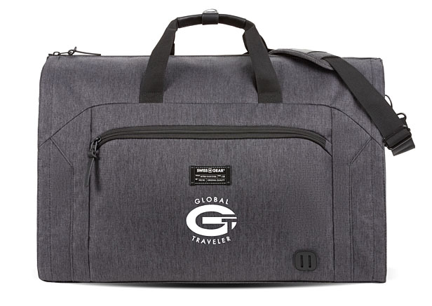 gray duffel bag