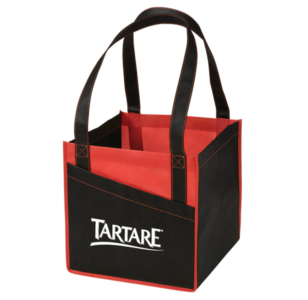 red & black tote bag