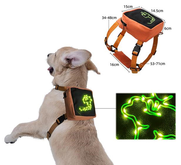 dog LED backpack