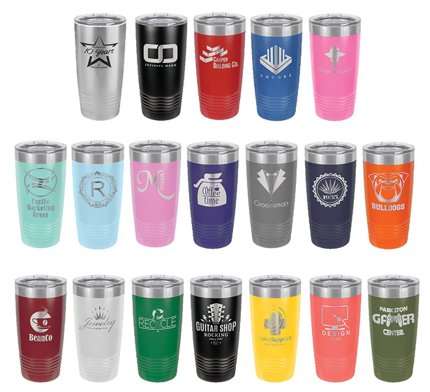assorted colors tumblers