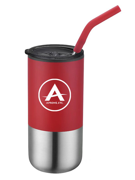 tumbler with stainless-steel straw