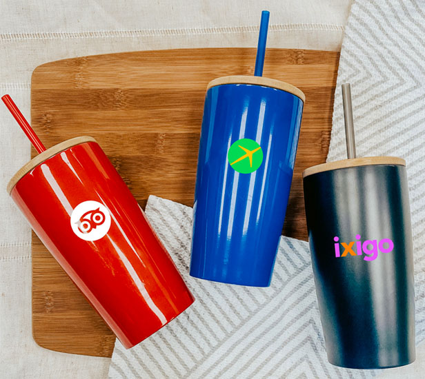 tumblers with bamboo lids