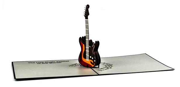 3D card featuring a guitar