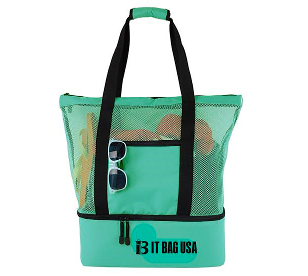 green, insulated pool bag