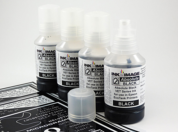 black ink in bottles