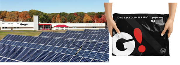 solar panels and reusable packaging