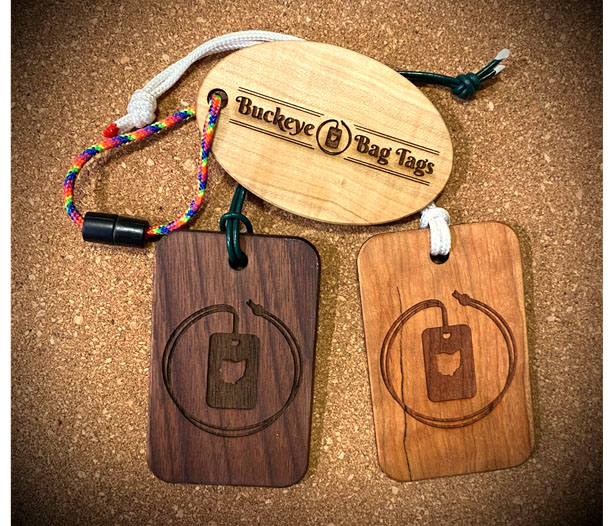 wooden bag tags