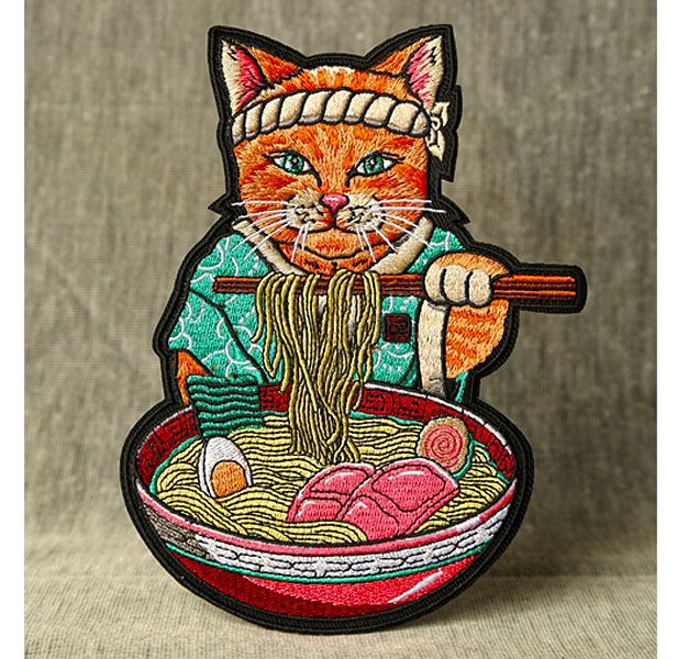 cat eating noodles patch