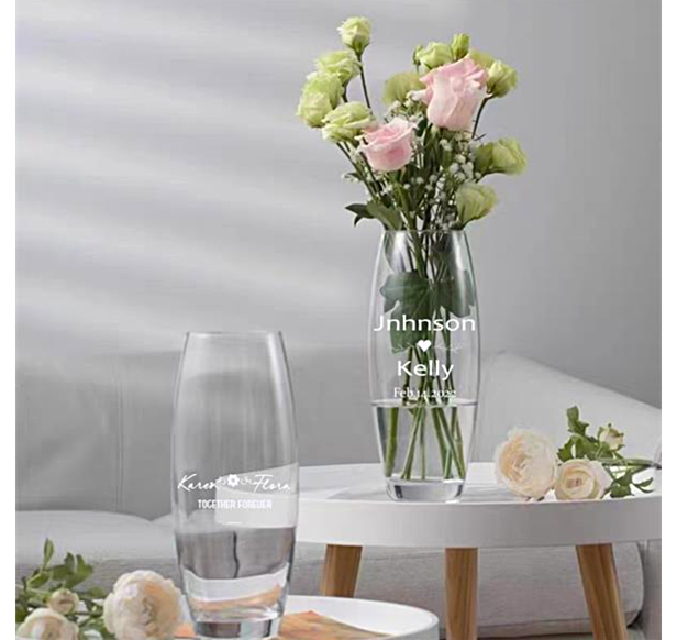 personalized vase with flowers