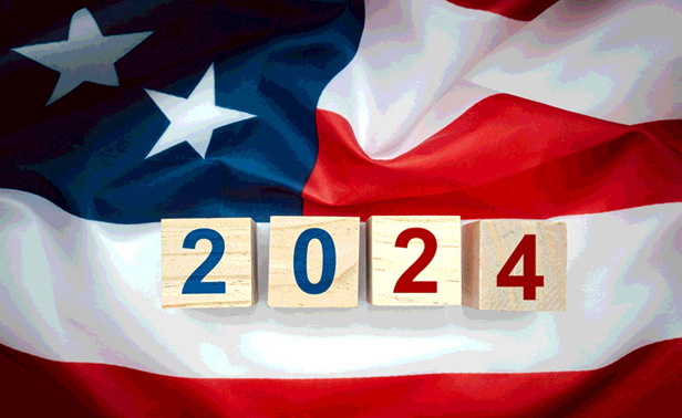 2024 election on US flag