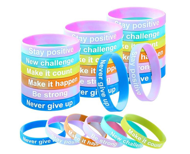 silicone wristbands, assorted colors