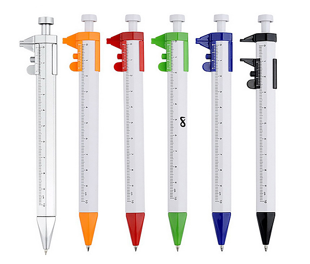 pen, caliper, stylus, ruler and level in one