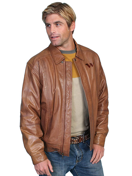 man wearing leather jacket