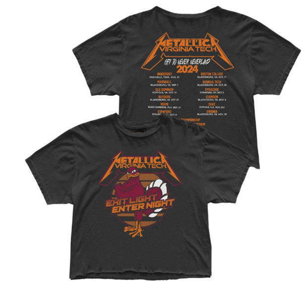 metallica virginia tech t shirt