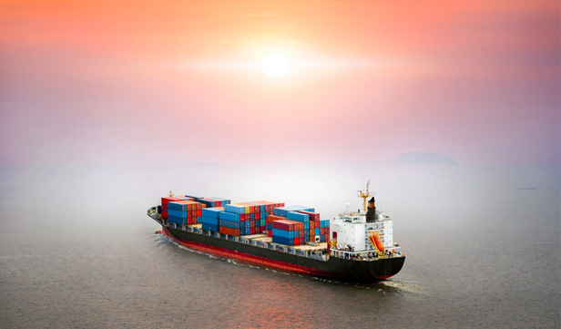 cargo ship in ocean