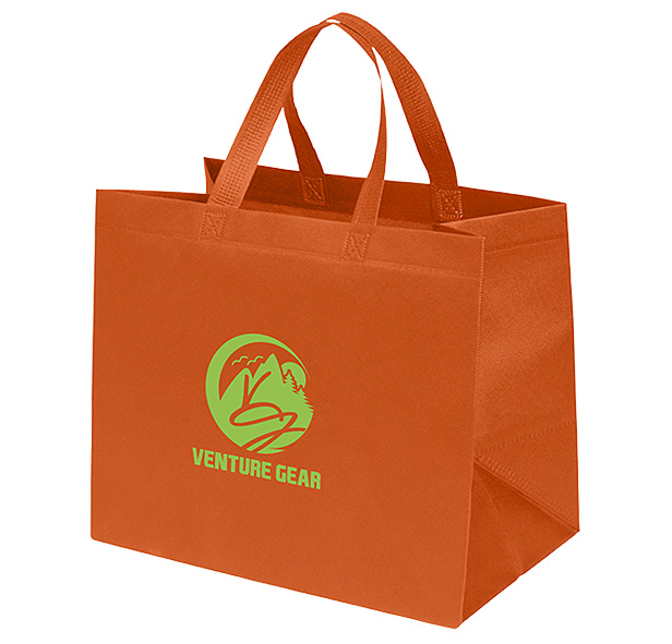 reusable non-woven tote, orange