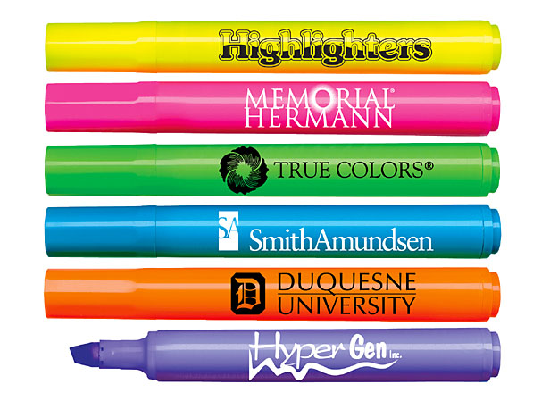 highlighter markers, assorted colors