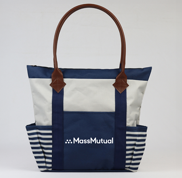 denier polyester and pvc handle tote