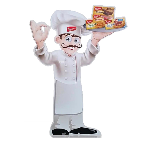 cardboard cutout of chef