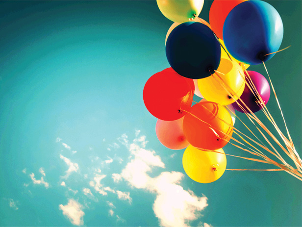 balloons in the sky