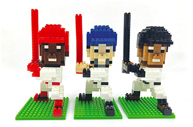 mini bricks baseball mascot toys