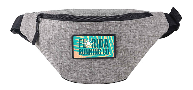 heathered gray fanny pack